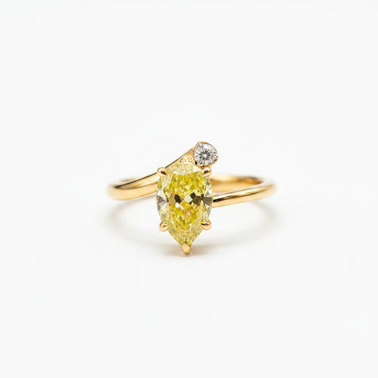 Pear Floating Diamond Ring – Aurelian