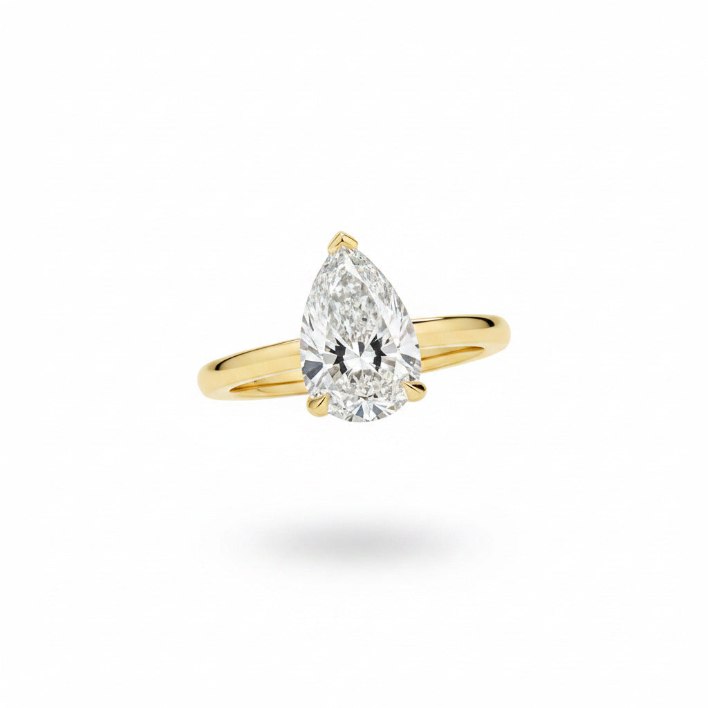Plain Shank Pear Diamond Ring – Aurelian