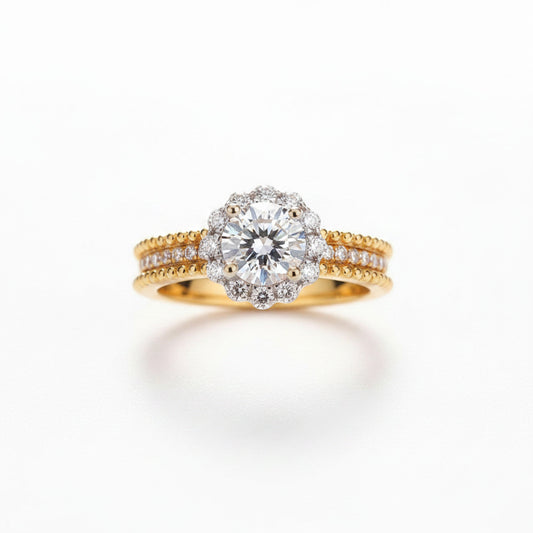Two-Tone Bud Diamond Ring – Aurelian