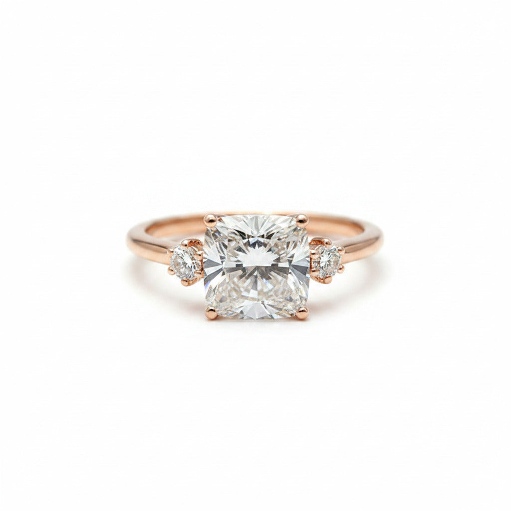 Trilogy Cushion Diamond Ring – Aurelian