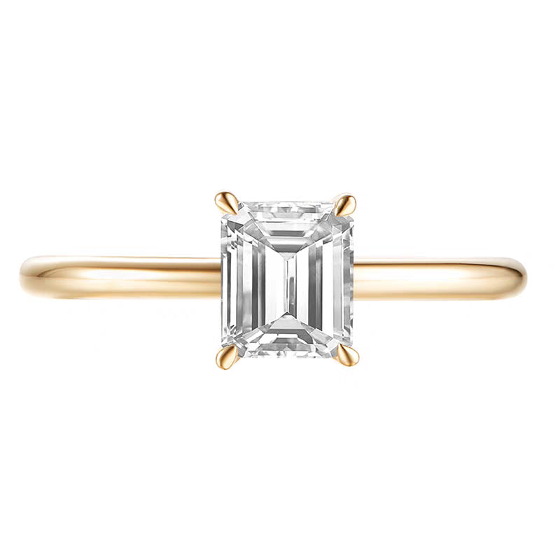 Plain Shank Emerald-Cut Diamond Ring – Aurelian