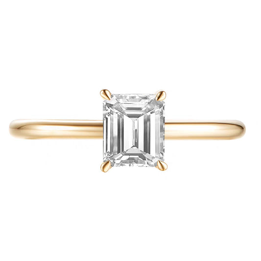 Plain Shank Emerald-Cut Diamond Ring – Aurelian
