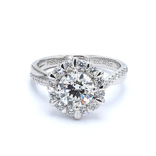 Twisted Shank Snowflake Diamond Ring