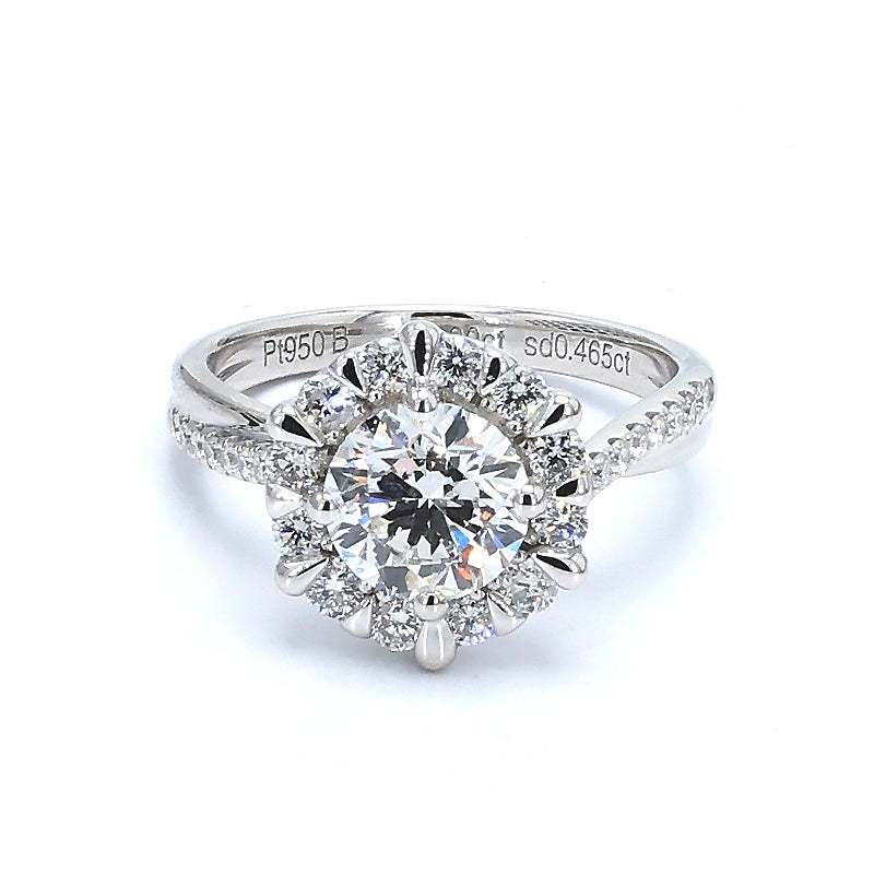 Twisted Shank Snowflake Diamond Ring