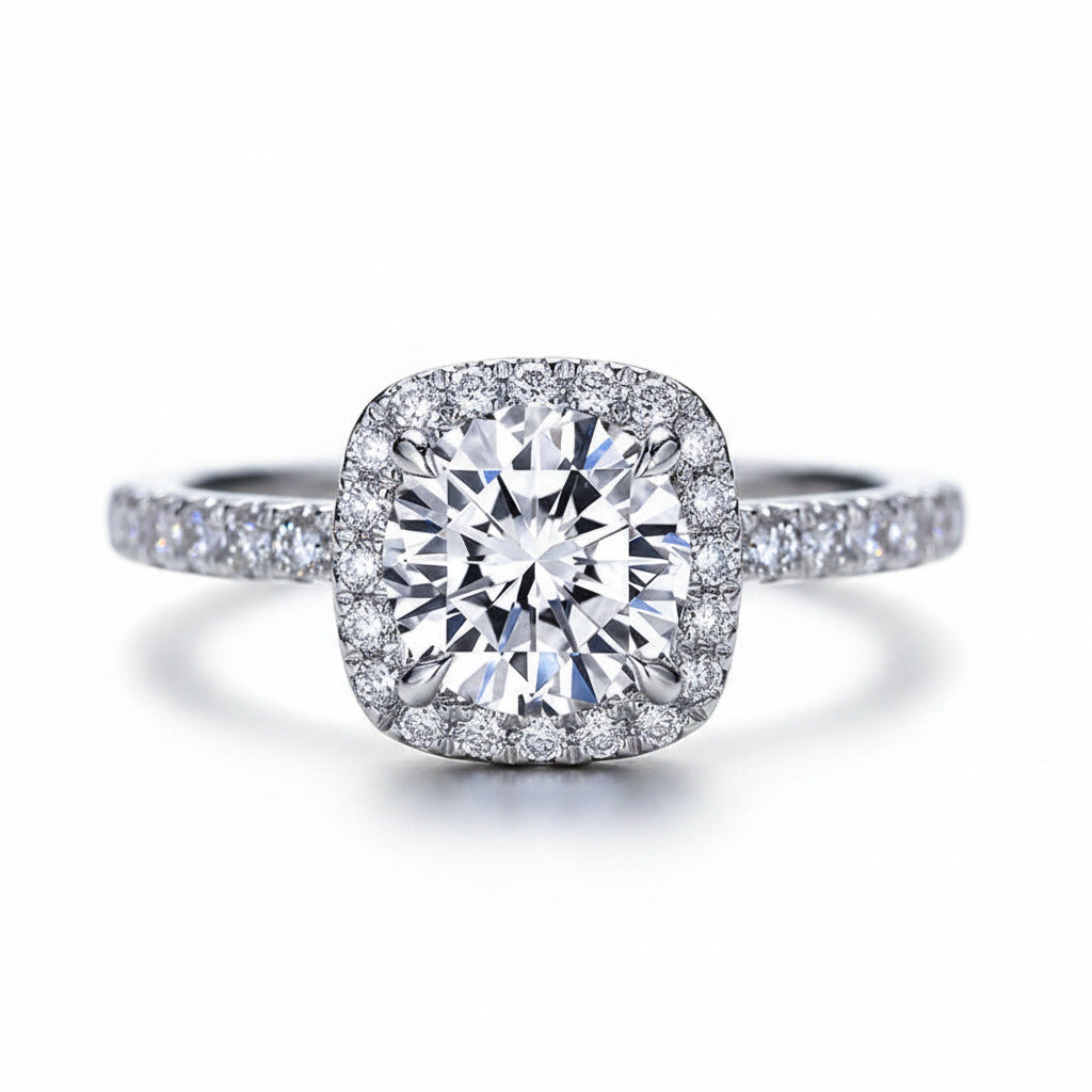 Cushion Halo Diamond Ring – Aurelian