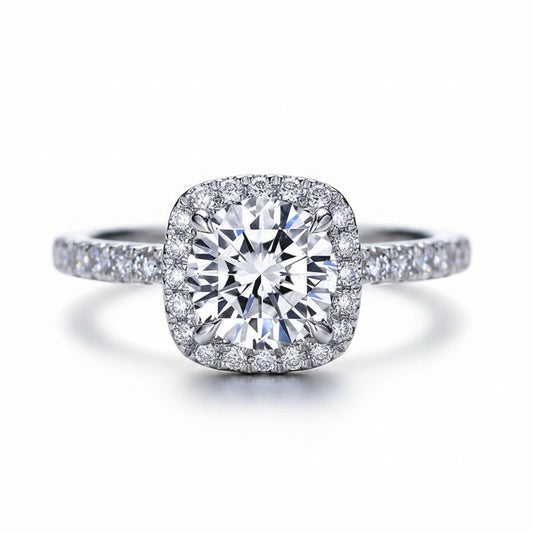Cushion Halo Diamond Ring – Aurelian
