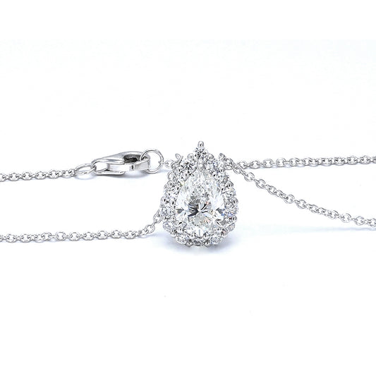 Halo Pear Diamond Necklace – Aurelian