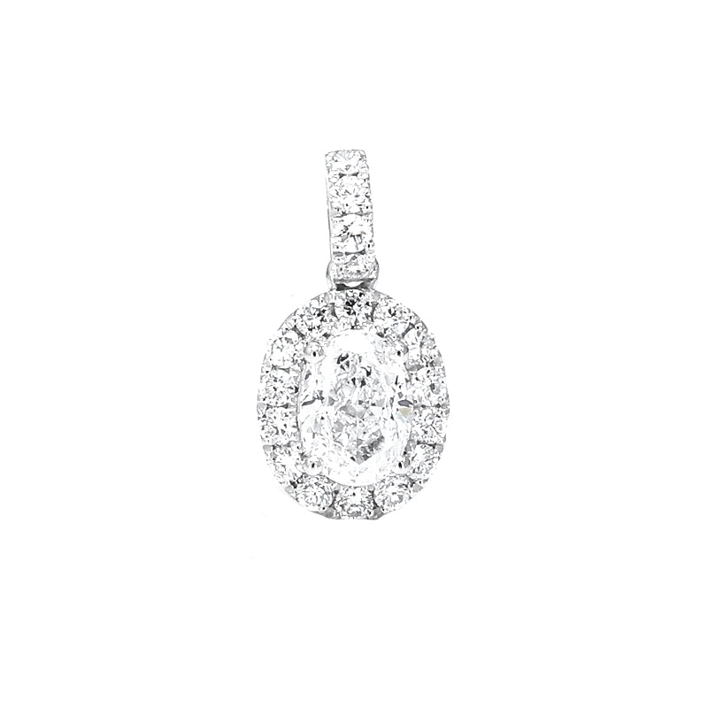 Halo Oval Diamond Pendant – Aurelian