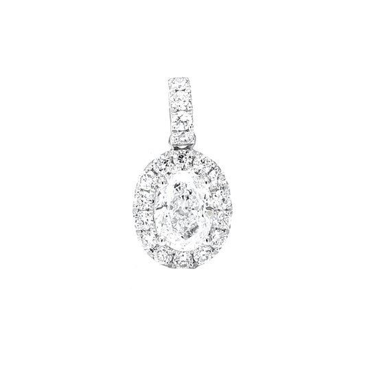 Halo Oval Diamond Pendant – Aurelian