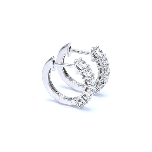 Round Diamond Hoop Earrings