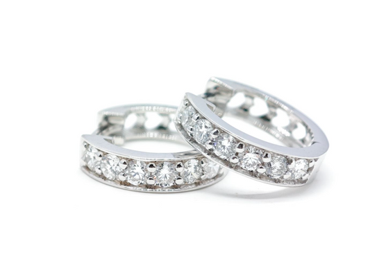 Round Round Diamond Heart Diamond Earrings