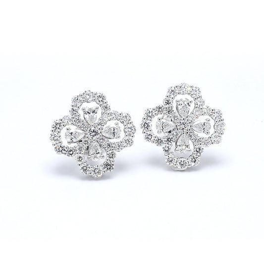 Clover Diamond Stud Earrings