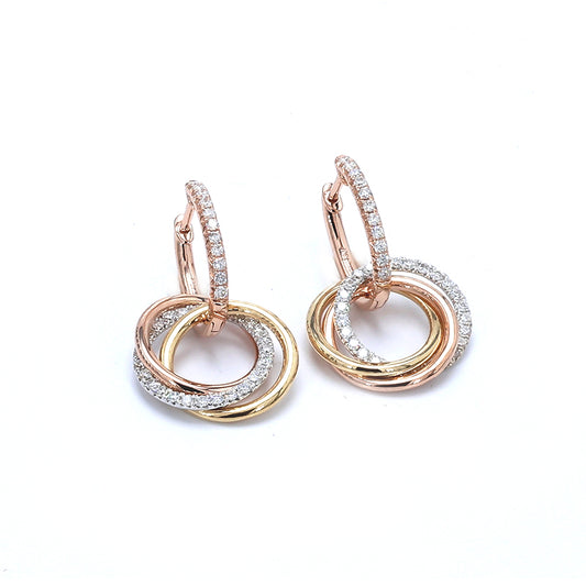 Triple Band Two-Tone Diamond Earrings – Aurelian