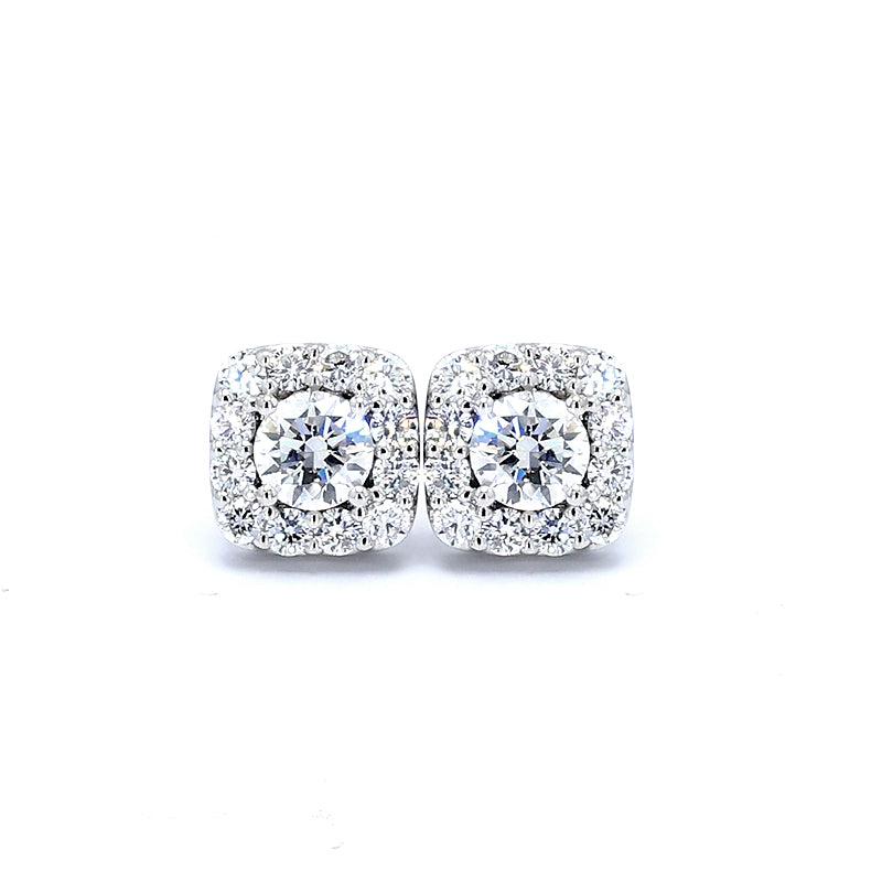 Square Bezel Diamond Stud Earrings – Aurelian