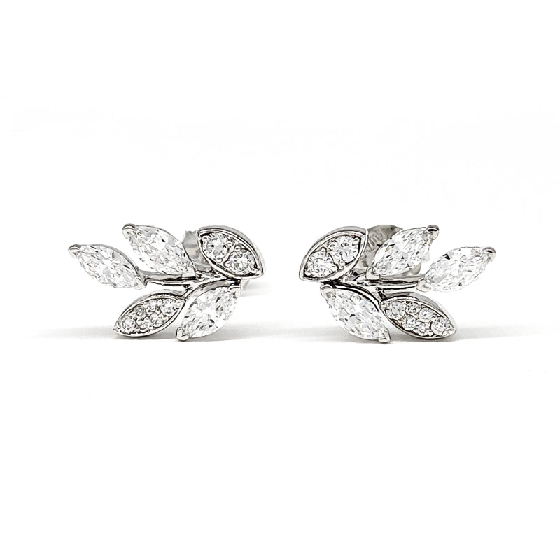Leaf Diamond Stud Earrings – Aurelian