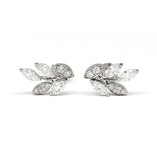 Leaf Diamond Stud Earrings – Aurelian