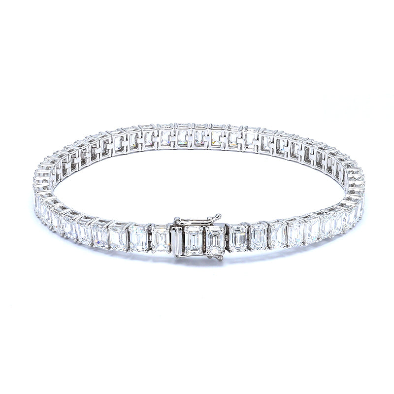 Emerald-Cut Pave Diamond Bracelet – Aurelian
