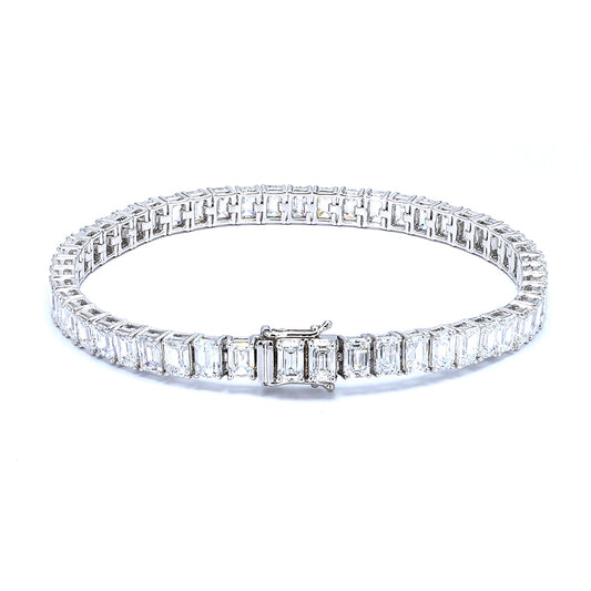 Emerald-Cut Pave Diamond Bracelet – Aurelian