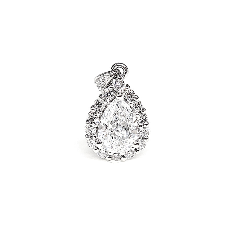Halo Pear Diamond Pendant – Aurelian