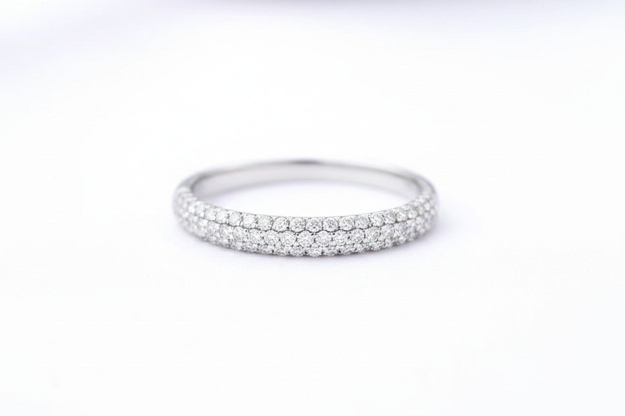 Half Eternity Triple Row Pave Diamond Ring – Aurelian