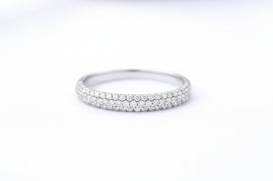 Half Eternity Triple Row Pave Diamond Ring – Aurelian