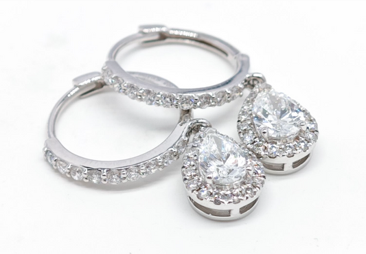 Halo Pear Diamond Earrings – Aurelian