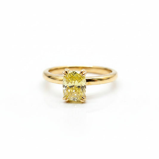 Plain Shank Cushion Yellow Diamond Ring – Aurelian