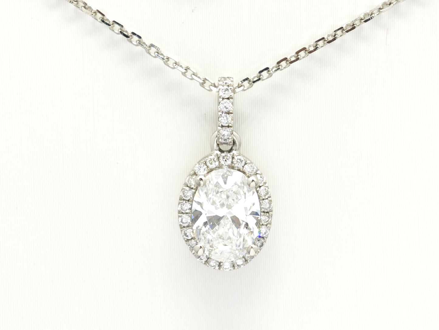 Halo Oval Diamond Necklace – Aurelian
