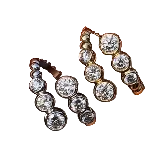 Round Band Crossover Bubble Diamond Ring