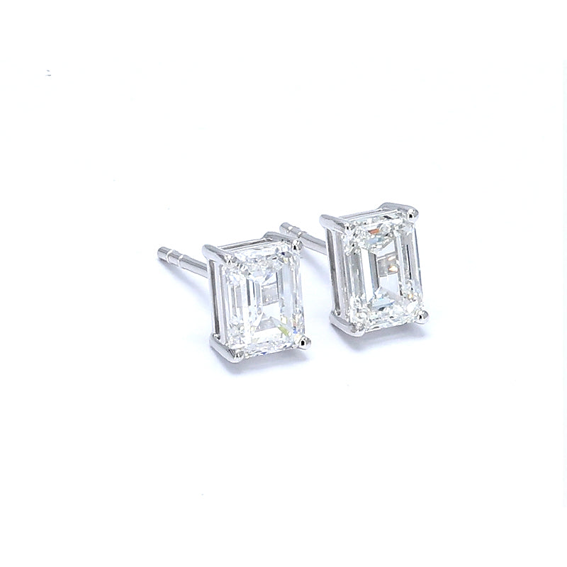 Emerald-Cut Diamond Stud Earrings – Aurelian